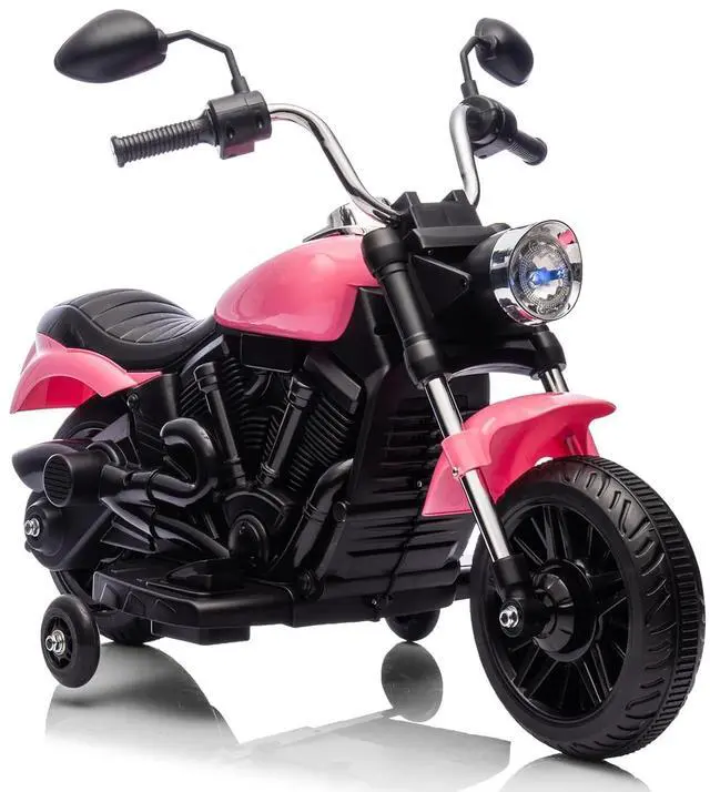 Main image of 12V Electric Motorcycle for Kids, 3-Wheel Ride On Toy w/Detachable Training Wheels, Soft Start, Reverse, Headlight, Horn & Music, Battery Powered Kids Motorcycle for Toddler Boy Girl Ages 3-5, Pink