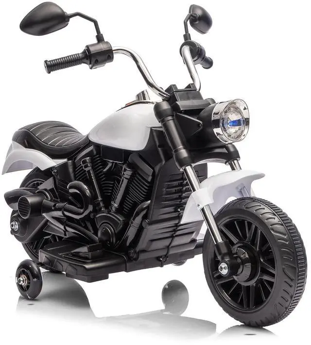 Main image of 12V Electric Motorcycle for Kids, 3-Wheel Ride On Toy w/Detachable Training Wheels, Soft Start, Reverse, Headlight, Horn & Music, Battery Powered Kids Motorcycle for Toddler Boy Girl Ages 3-5, White