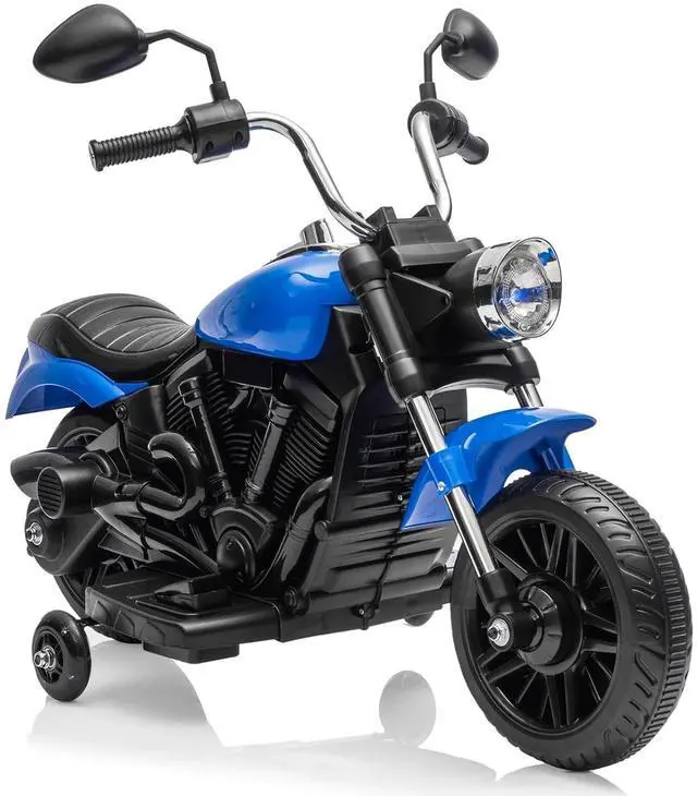 Main image of 12V Electric Motorcycle for Kids, 3-Wheel Ride On Toy w/Detachable Training Wheels, Soft Start, Reverse, Headlight, Horn & Music, Battery Powered Kids Motorcycle for Toddler Boy Girl Ages 3-5, Blue