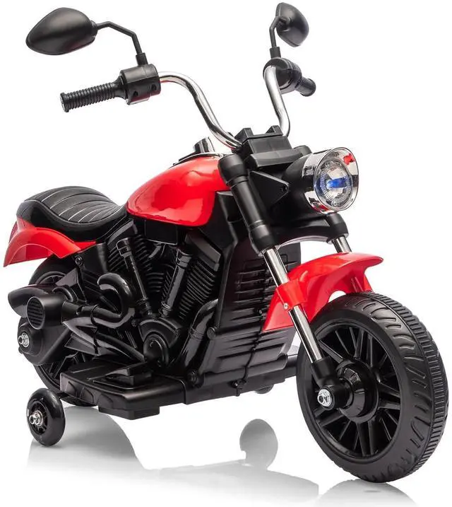 Main image of 12V Electric Motorcycle for Kids, 3-Wheel Ride On Toy w/Detachable Training Wheels, Soft Start, Reverse, Headlight, Horn & Music, Battery Powered Kids Motorcycle for Toddler Boy Girl Ages 3-5, Red