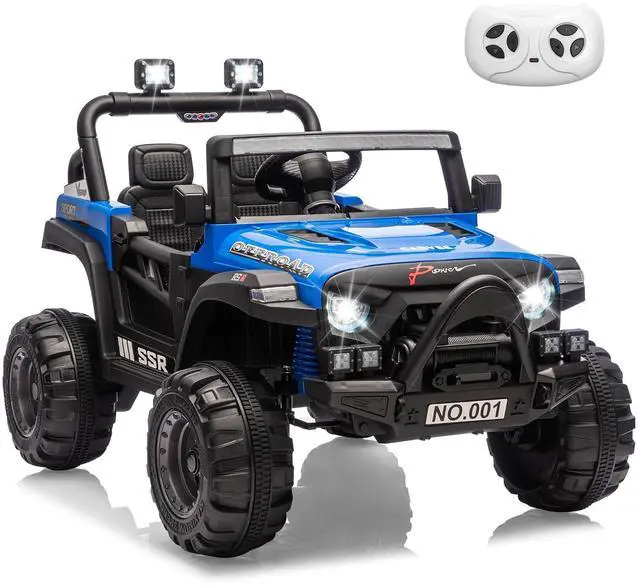 Main image of 12V Kids Electric Vehicle Ride on Car with 2.4G Parent Remote, Safety Locking Doors, 3-Point Harness, LED Lights, Bluetooth & Spring Suspension-Electric Toy Car for Toddlers 3-5 Years, Blue