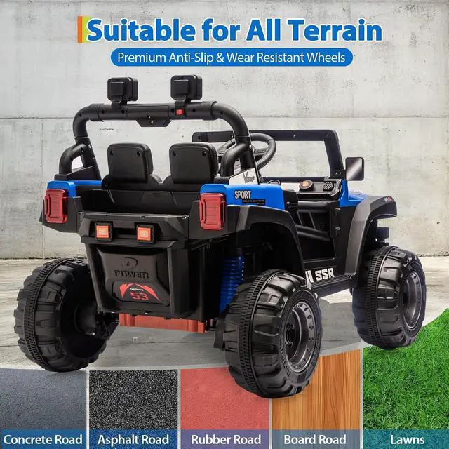 Alt view image 7 of 7 - 12V Kids Electric Vehicle Ride on Car with 2.4G Parent Remote, Safety Locking Doors, 3-Point Harness, LED Lights, Bluetooth & Spring Suspension-Electric Toy Car for Toddlers 3-5 Years, Blue