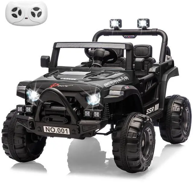 Main image of 12V Kids Electric Vehicle Ride on Car with Parent Remote Control, Seat Harness, Locking Doors, Spring Suspension, Bluetooth - Black Ride in Toys for Toddlers