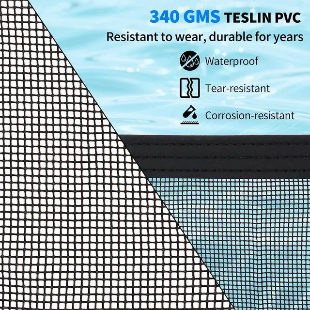 Alt view image 7 of 7 - Patikuin Heavy Duty Removable Pool Safety Fence & Gate for Inground/Above Ground Pools, Durable Mesh Barrier, Weather Resistant, Modular Design for Child & Pet Safety with Rolling Shutter Gate