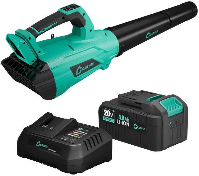 Main image of Patikuin High Power Brushless Leaf Blower 20V Wireless - 700-750CFM 250MPH - Lightweight Electric Handheld with 4.0Ah Battery, Fast Charger, Shoulder Strap - 2/3-Speed for Lawn, Patio, Lake Blue