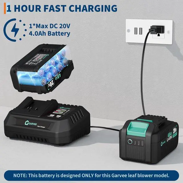 Alt view image 2 of 6 - Patikuin High Power Brushless Leaf Blower 20V Wireless - 700-750CFM 250MPH - Lightweight Electric Handheld with 4.0Ah Battery, Fast Charger, Shoulder Strap - 2/3-Speed for Lawn, Patio, Lake Blue