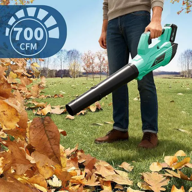 Alt view image 5 of 6 - Patikuin High Power Brushless Leaf Blower 20V Wireless - 700-750CFM 250MPH - Lightweight Electric Handheld with 4.0Ah Battery, Fast Charger, Shoulder Strap - 2/3-Speed for Lawn, Patio, Lake Blue