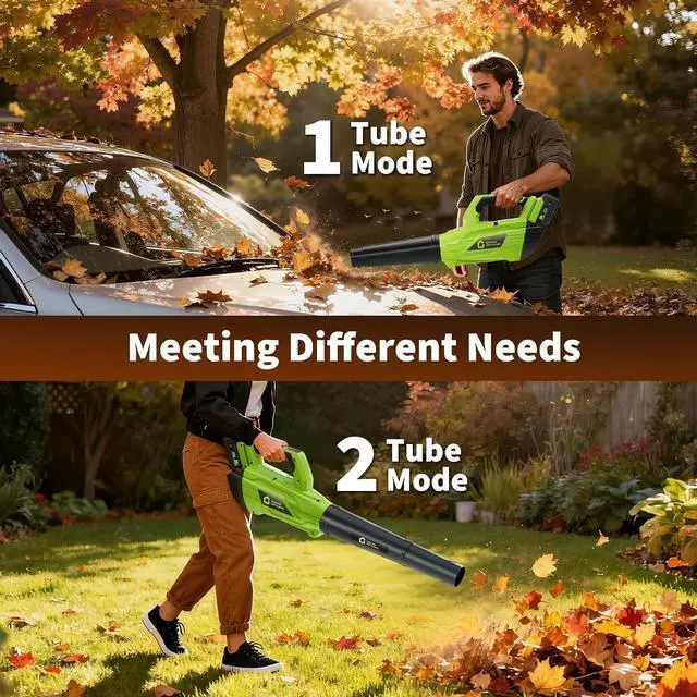Alt view image 3 of 7 - Patikuin High Power Brushless Leaf Blower 20V Wireless - 700CFM 250MPH - Lightweight Electric Handheld with 4.0Ah Battery & Fast Charger - Ideal for Lawn, Yard, Patio, Garden - Black + Green