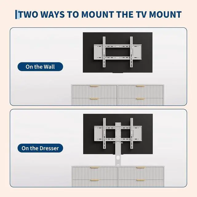 Alt view image 4 of 7 - Patikuin Tall TV Stand with Mount for TVs Up to 75 Inch, 6-Drawer Entertainment Center with Fluted Panel Design, Wall Mountable & Freestanding Media Console for Living Room, Bedroom, White