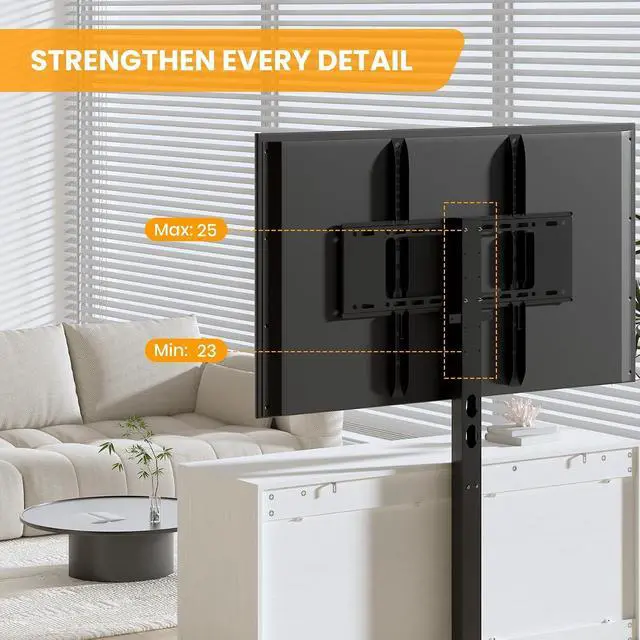Alt view image 5 of 7 - Patikuin TV Stand with Mount and 6 Storage Drawers for 32-80 Inch TVs, White Entertainment Center for Bedroom, Living Room, Modern Wood Media Console Tables with Height Adjustable Mount As TV Dresser