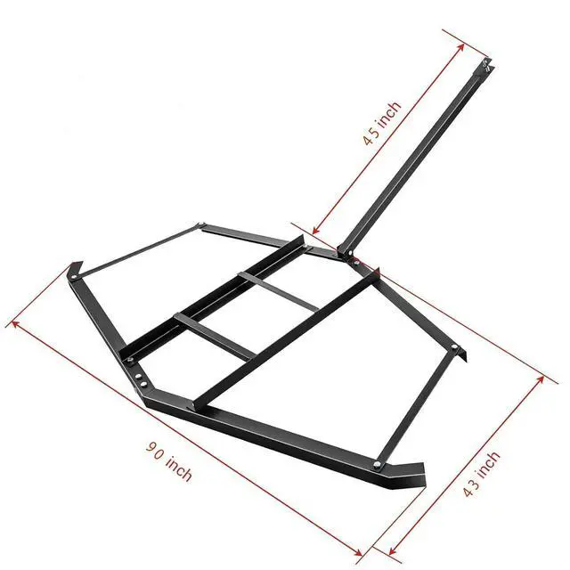 Alt view image 2 of 7 - Patikuin Heavy Duty Driveway Drag Harrow Rake Tow Behind Grader Attachment, Adjustable Bars, Compatible with ATV/UTV/Lawn Tractors, Ideal for Gravel, Soil & Arena Maintenance
