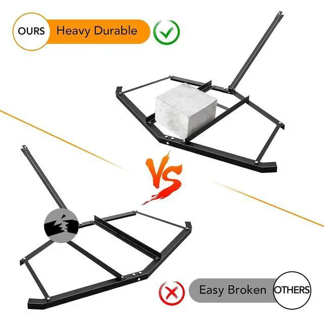 Alt view image 3 of 7 - Patikuin Heavy Duty Driveway Drag Harrow Rake Tow Behind Grader Attachment, Adjustable Bars, Compatible with ATV/UTV/Lawn Tractors, Ideal for Gravel, Soil & Arena Maintenance