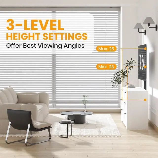 Alt view image 3 of 7 - TV Stand with Mount for 32/45/55/65/75/80 inch TVs, Entertainment Center w/ 6 Drawers Storage, Wood Media Console Tables for Bedroom, Living Room, Universal TV Stand Dresser w/Height Adjustable Mount
