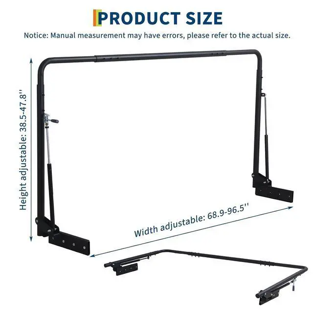 Alt view image 2 of 7 - Patikuin Adjustable Hydraulic Hot Tub & Spa Cover Lifter, Space-Saving Collapsible U-Shaped Arms, Single Person Operation, Fits Rectangular Hot Tubs, Dual Gas Struts