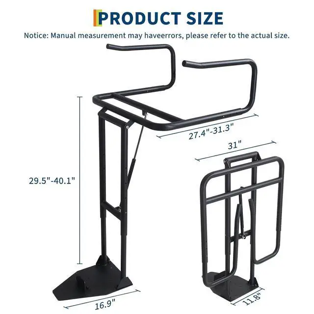 Alt view image 2 of 7 - Patikuin Adjustable Hydraulic Hot Tub & Spa Cover Lifter, Space-Saving Collapsible U-Shaped Arms, Single Person Operation, Fits Rectangular Hot Tubs, Single Gas Bar