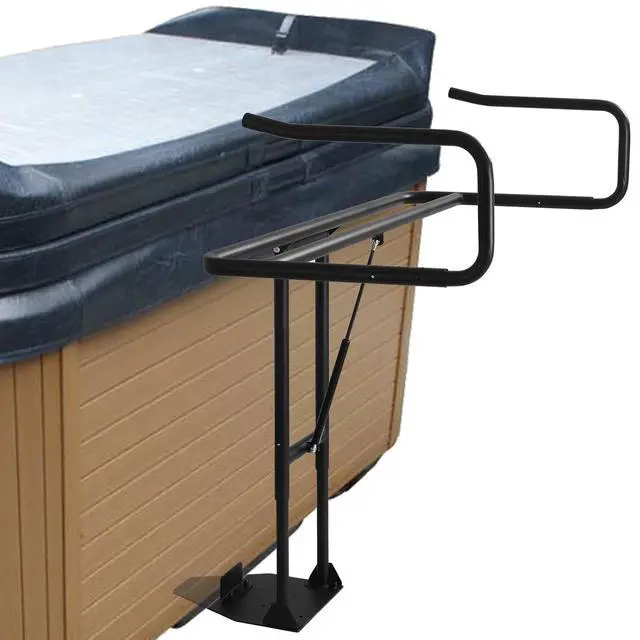 Alt view image 3 of 7 - Patikuin Adjustable Hydraulic Hot Tub & Spa Cover Lifter, Space-Saving Collapsible U-Shaped Arms, Single Person Operation, Fits Rectangular Hot Tubs, Single Gas Bar