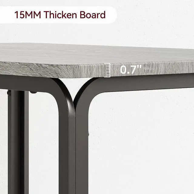 Alt view image 3 of 7 - Patikuin Space-Saving Modern 3-Piece Square Dining Table Set for 2 Kitchen Table and Upholstered Chairs Sturdy Metal Frame & MDF Built-in Storage Shelf Easy Assembly Oak