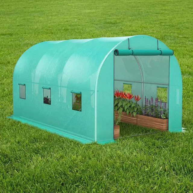 Main image of Patikuin Portable Walk-in Greenhouse, Green House with 3 Tiers 4 Shelves & Thickened PE Cover, Roll-Up Zipper Door for Outdoor Garden, Seedlings & Flowers