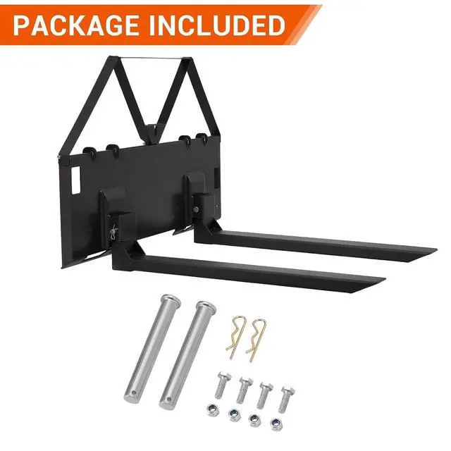 Alt view image 7 of 7 - Patikuin 46" Heavy Duty Pallet Forks for Tractor Loader, 3200 Lbs Skid Steer Quick Attach Forks, Universal Pallet Fork Attachment for Kubota New Holland CAT Compact Tractor, Farm Material Handling