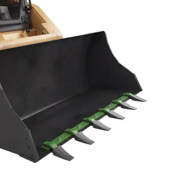 Main image of Heavy-Duty Steel Bucket Tooth Bar for Tractor & Skid Steer Loader, Bolt-on No-Drill Installation, 4560 Lbs Capacity, 6 Replaceable Teeth, Fits Up to 1/2" Cutting Edge, Corrosion Resistant Farm Machine
