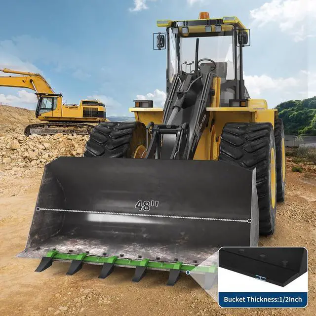 Alt view image 5 of 6 - Heavy-Duty Steel Bucket Tooth Bar for Tractor & Skid Steer Loader, Bolt-on No-Drill Installation, 4560 Lbs Capacity, 6 Replaceable Teeth, Fits Up to 1/2" Cutting Edge, Corrosion Resistant Farm Machine