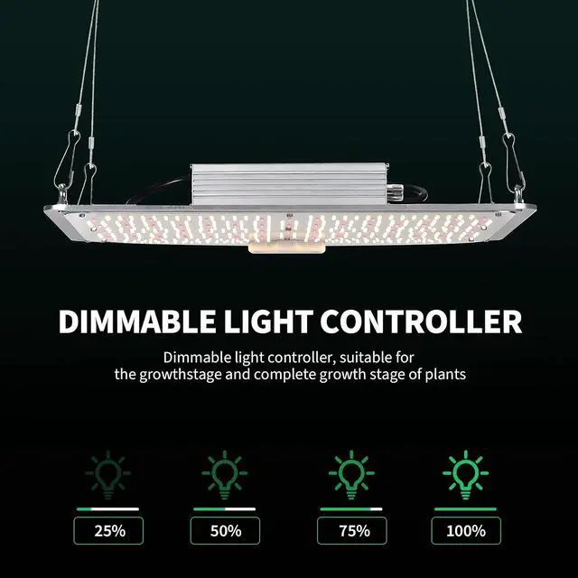 Alt view image 3 of 7 - Patikuin 150W Dimmable Full Spectrum LED Grow Light, Sunlike Quantum Board with Red & IR for Indoor Plants, 120V US Standard