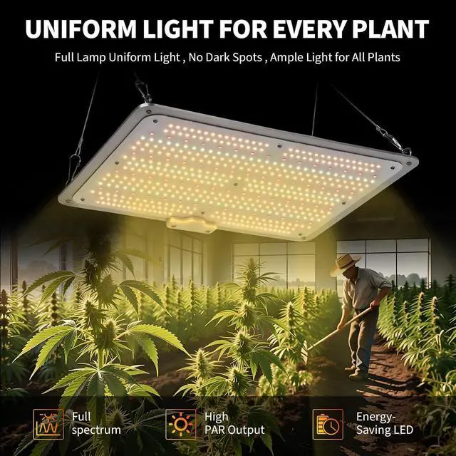 Alt view image 4 of 7 - Patikuin 150W Dimmable Full Spectrum LED Grow Light, Sunlike Quantum Board with Red & IR for Indoor Plants, 120V US Standard