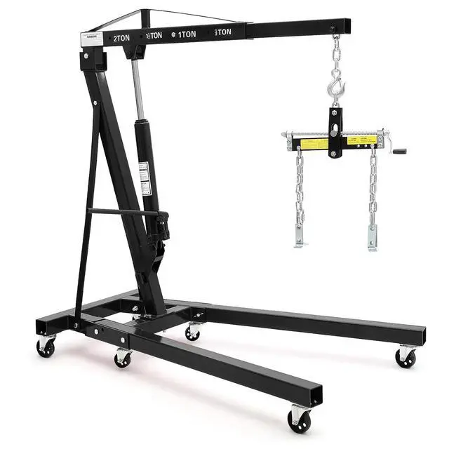 Main image of Patikuin 2 Ton Engine Hoist,Cherry Picker Shop Crane with 6 Casters and Telescopic Boom,Folding Hydraulic Crane with Wheels for Automotive Repair Shops, Workshops,Warehouses