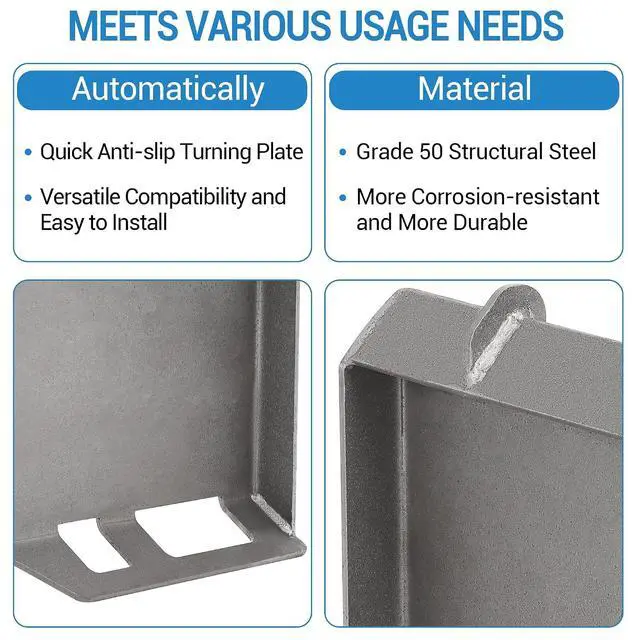 Alt view image 5 of 7 - Heavy-Duty General Skid Steer Mount Plate Quick Tach Loader Attachment Adapter for Kubota, Compact Tractors & Loaders Robust 10mm Hollow (3/8") Grade 50 Steel Build Agricultural & Engineering Ma