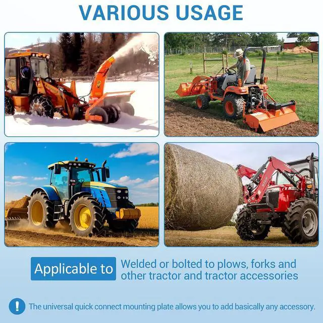 Alt view image 2 of 7 - Heavy-Duty General Skid Steer Mount Plate Quick Tach Loader Attachment Adapter for Kubota & Compact Tractors Durable 12mm (1/2") Grade 50 Steel Construction Agricultural & Engineering Machinery