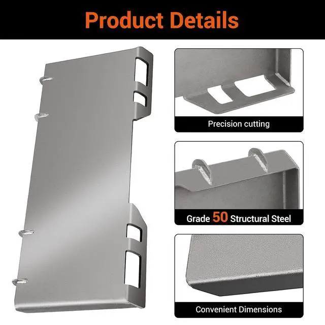 Alt view image 4 of 7 - Heavy-Duty General Skid Steer Mount Plate Quick Tach Loader Attachment Adapter for Kubota & Compact Tractors Durable 12mm (1/2") Grade 50 Steel Construction Agricultural & Engineering Machinery