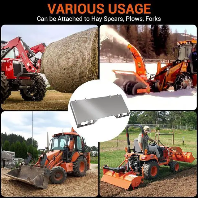 Alt view image 7 of 7 - Heavy-Duty General Skid Steer Mount Plate Quick Tach Loader Attachment Adapter for Kubota & Compact Tractors Durable 12mm (1/2") Grade 50 Steel Construction Agricultural & Engineering Machinery