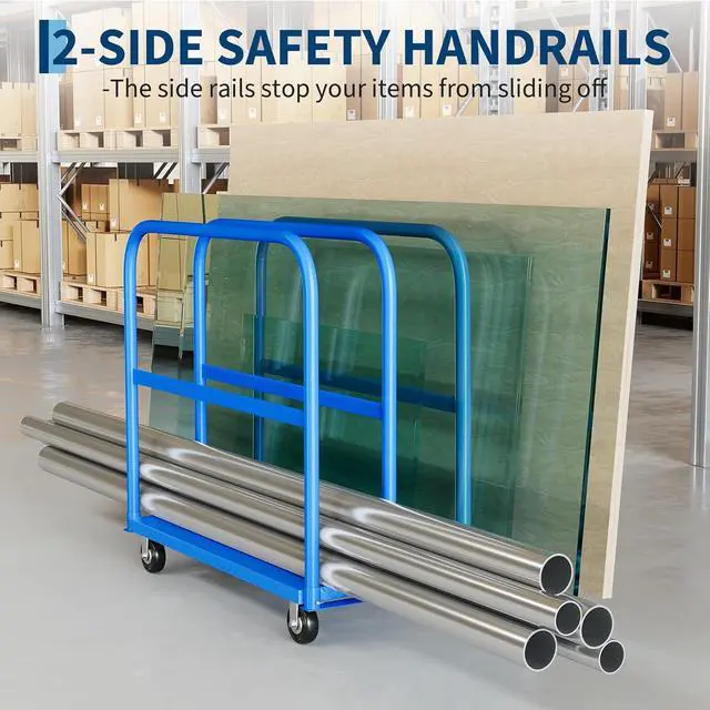 Alt view image 3 of 7 - 2000 Lbs Heavy Duty 2-in-1 Platform Truck, Q235 Thickened Steel Flatbed Hand Truck, Foldable Push Cart Dolly with 4 Swivel Wheels (2 with Brakes), for Warehouse, Workshop, Moving and Industrial Use