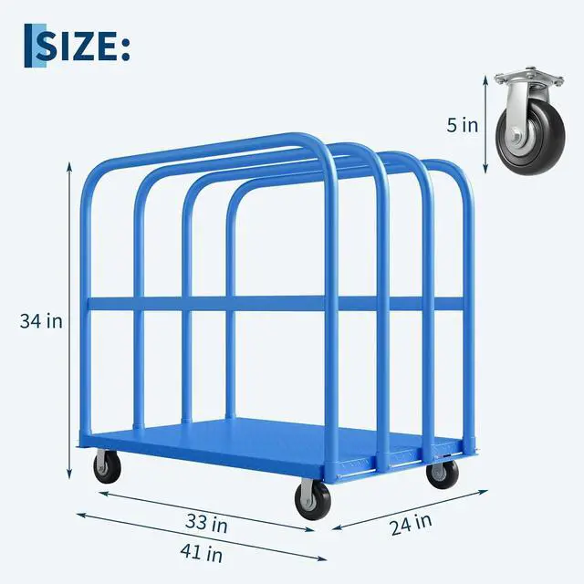 Alt view image 6 of 7 - 2000 Lbs Heavy Duty 2-in-1 Platform Truck, Q235 Thickened Steel Flatbed Hand Truck, Foldable Push Cart Dolly with 4 Swivel Wheels (2 with Brakes), for Warehouse, Workshop, Moving and Industrial Use