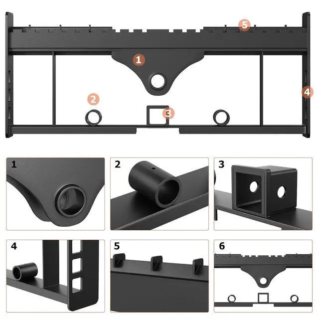Alt view image 6 of 7 - Patikuin 45" Pallet Fork Frame for Mini Skid Steer, 2500 lbs Capacity with 42" Forks, Compatible with Kubota & Compact Loaders