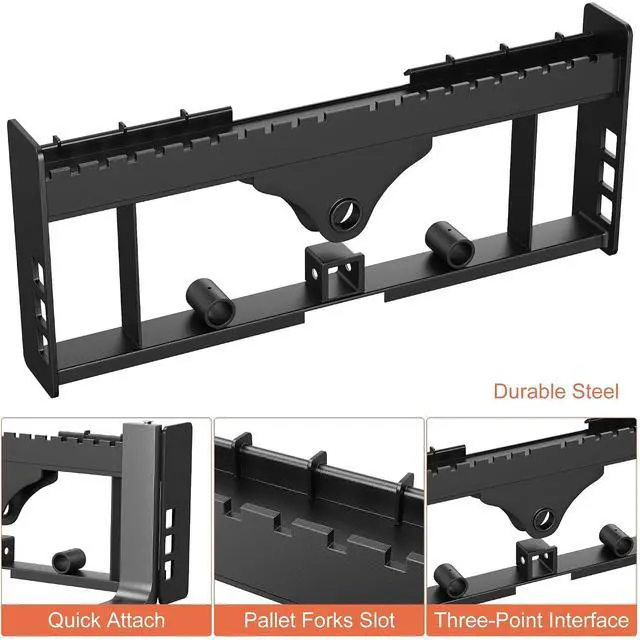 Alt view image 5 of 7 - Patikuin 45" Pallet Fork Frame for Mini Skid Steer, 2500 lbs Capacity with 42" Forks, Compatible with Kubota & Compact Loaders