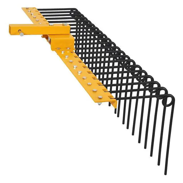 Alt view image 7 of 7 - Patikuin Landscape Rake, 60" Optional Width, Heavy Duty Steel Pine Straw Rake with Replaceable Tines, Fits 2" Hitch Receiver, Tow Behind Lawn Rake for Yard Debris, Leaves, Pine Needles, Lawn Care