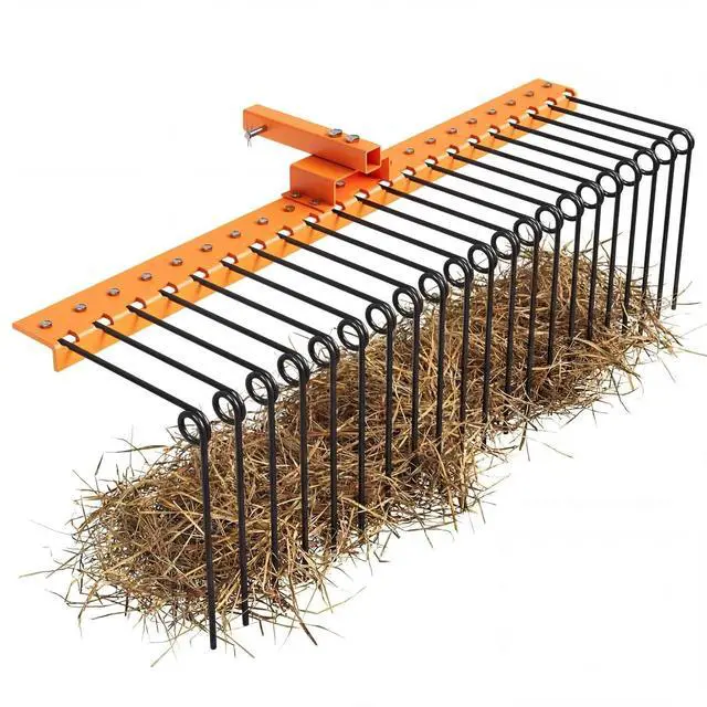 Main image of Patikuin Landscape Rake, 60" Optional Width, Heavy Duty Steel Pine Straw Rake with Replaceable Tines, Fits 2" Hitch Receiver, Tow Behind Lawn Rake for Yard Debris, Leaves, Pine Needles, Lawn Care