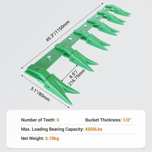 Alt view image 5 of 7 - Heavy Duty Bucket Tooth Bar for Sub-Compact Tractors 57 Inch, Fits Bucket Cutting Edges 1/2" or Less, No Drilling Needed for Easy Installation