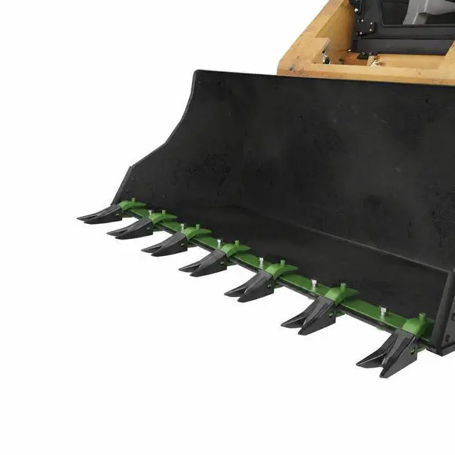 Main image of Patikuin Heavy Duty Bucket Tooth Bar for Sub-Compact Tractors, 61 Inch Bolt-on Design, No Drilling Needed, Fits 1/2" Bucket Edges, Green & Black Finish