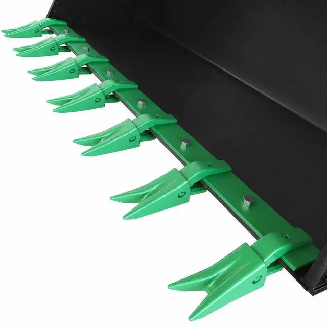 Main image of Patikuin Heavy Duty Bucket Tooth Bar for Sub-Compact Tractors, 57 Inch Bolt-on Design, No Drilling Needed, Fits 1/2" Bucket Edges, Green Finish