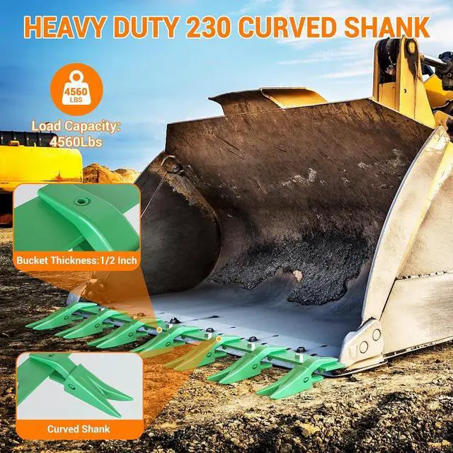 Alt view image 3 of 7 - Heavy Duty Bucket Tooth Bar for Sub-Compact Tractors 57 Inch, Fits Bucket Cutting Edges 1/2" or Less, No Drilling Needed for Easy Installation