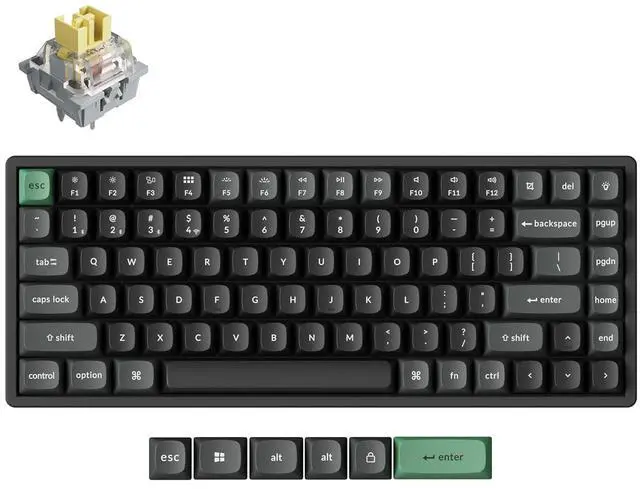 Main image of Keychron K2 Ultra 8K 75% Wireless Mechanical Keyboard, Hot-Swappable Keyboard, Apex Banana Switches, 760h Battery Life, Bluetooth/2.4GHz/Wired, PBT Keycaps, ZMK Programmable, RGB, Mac Windows Linux