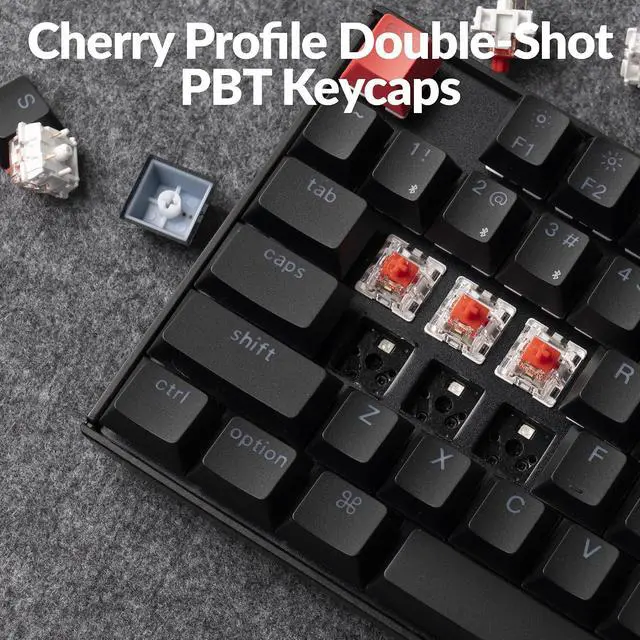 Alt view image 7 of 7 - Keychron K8 V2 Wireless RGB Mechanical Keyboard, QMK/VIA Programmable, Hot-Swappable Super Red Switches, 87-Key TKL PBT Keycaps, Dual-Mode Bluetooth 5.2 & USB-C Wired, for Mac, Windows, Linux