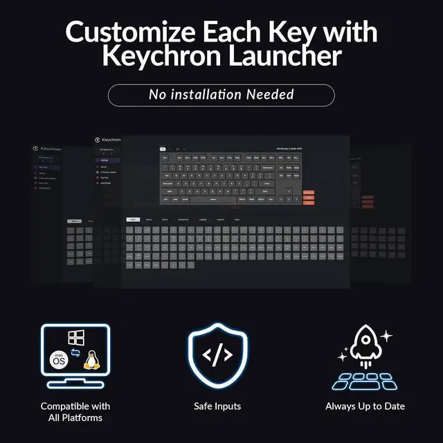Alt view image 3 of 7 - Keychron K8 Version 2 TKL Wireless Mechanical Keyboard, QMK/Launcher Bluetooth 5.2/Wired, RGB Backlit Shine-Through PBT Keycaps, Super Banana Switch, Aluminum Frame for Mac Windows Linux