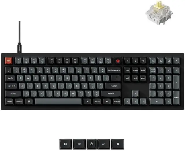 Main image of Keychron V6 8K Full Size Wired Mechanical Keyboard with Programmable Knob, 8000 Hz Polling Rate, OSA PBT Keycaps, Hot-swappable Super Banana Switchs, RGB Backlit for Mac Windows Linux