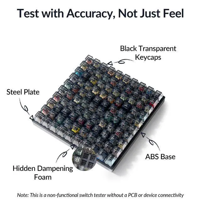 Alt view image 2 of 7 - Keychron Switch Tester 100 Max Edition, 88 Mechanical & 12 Magnetic HE Switches Testing Kit with 100 Labeled Keycaps, Includes Keychron/Gateron/Kailh/Huano, Pro Mechanical Keyboard Feel