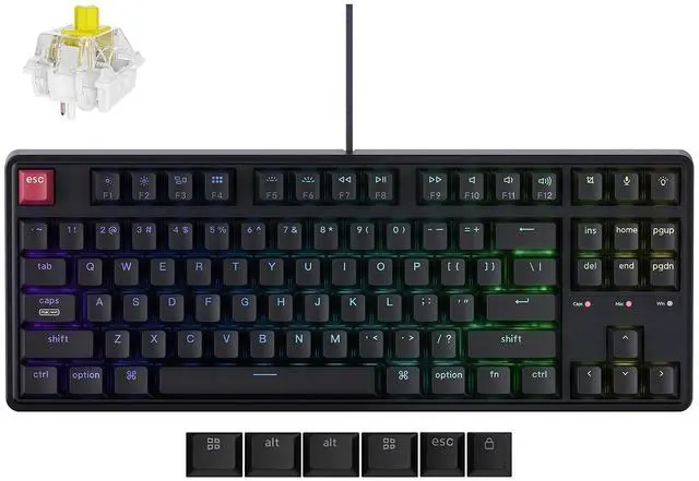 Main image of Keychron C3 Pro TKL 80% Wired Mechanical Keyboard, 8K Polling Rate, QMK/VIA Programmable, Hot-Swappable, RGB Backlit Shine-Through Keycaps, Super Banana Switch, for Windows/Mac
