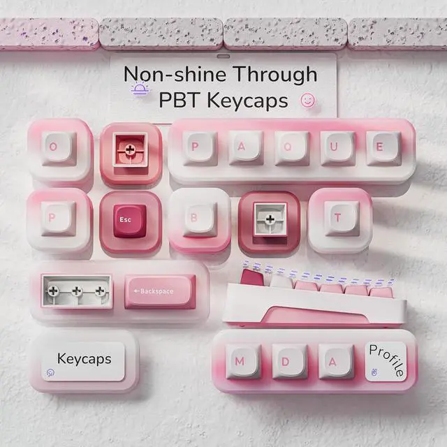 Alt view image 6 of 7 - Keychron J3 SE Pink Mechanical Keyboard Wireless, Compact 96% Layout with Numpad Knob, 2.4 GHz/Bluetooth/Wired Custom RGB Backlit, Hot-Swappable Sakura Milk Switch for Mac Windows Linux