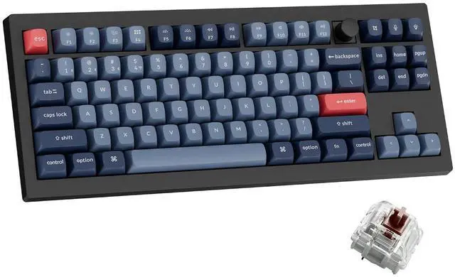Main image of Keychron V3 Max TKL Wireless Mechanical Keyboard, QMK/VIA RGB Bluetooth/2.4 GHz/Wired, 87 Keys Hot-Swappable with Gateron Brown Switch, Compatible with Mac Windows Linux